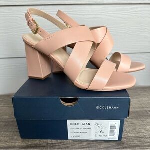 Cole Haan Cynthia Block Heel Sandal Rose/Ballet Pink Sz 9.5